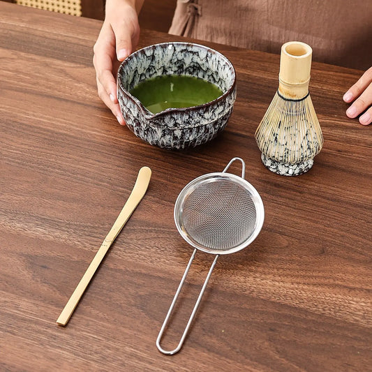 Artisanal Matcha Tea Set - 5-Piece Ceramic Gift Set with Kiln Glaze Tea Culture Home