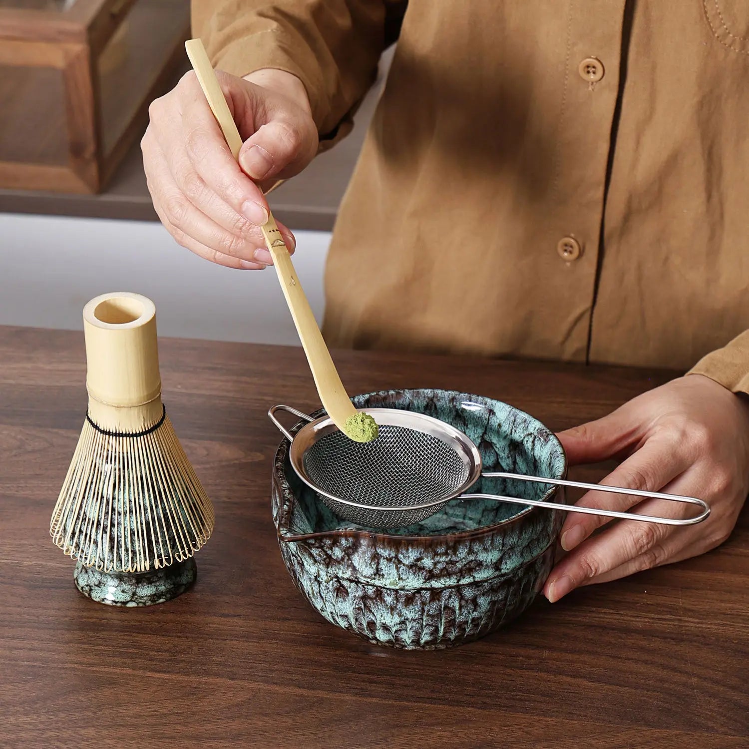 Artisanal Matcha Tea Set - 5-Piece Ceramic Gift Set with Kiln Glaze Tea Culture Home