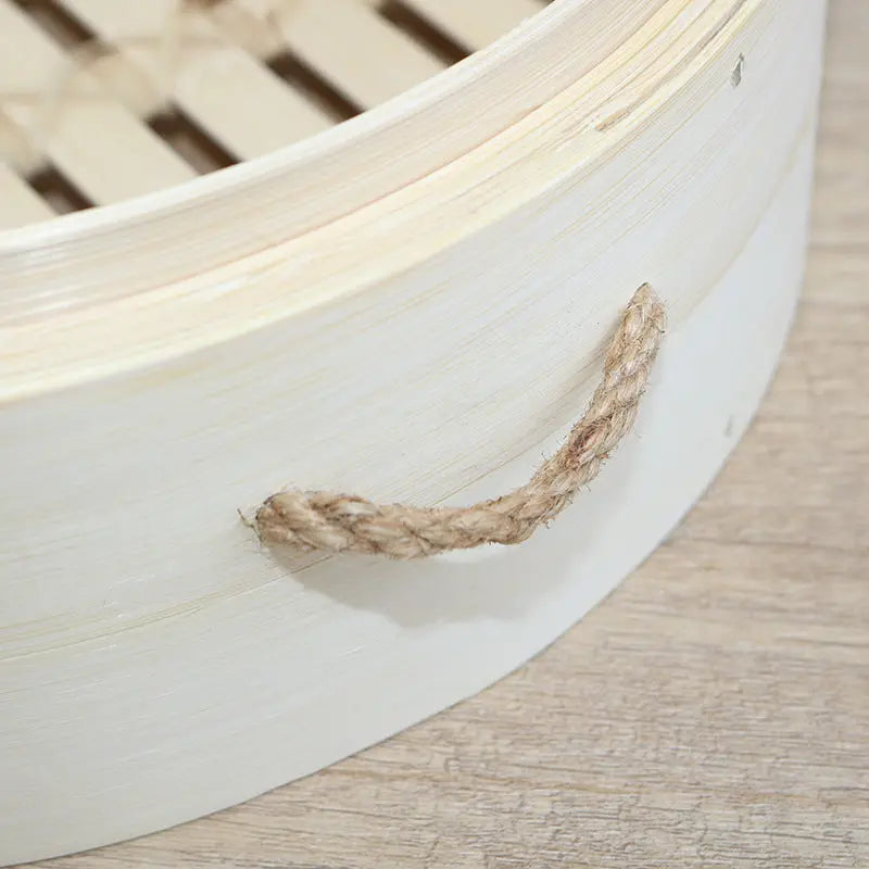 Reinforced Bamboo Steamer Basket - Professional 15cm Dim Sum Steamer Traditional Craftsman