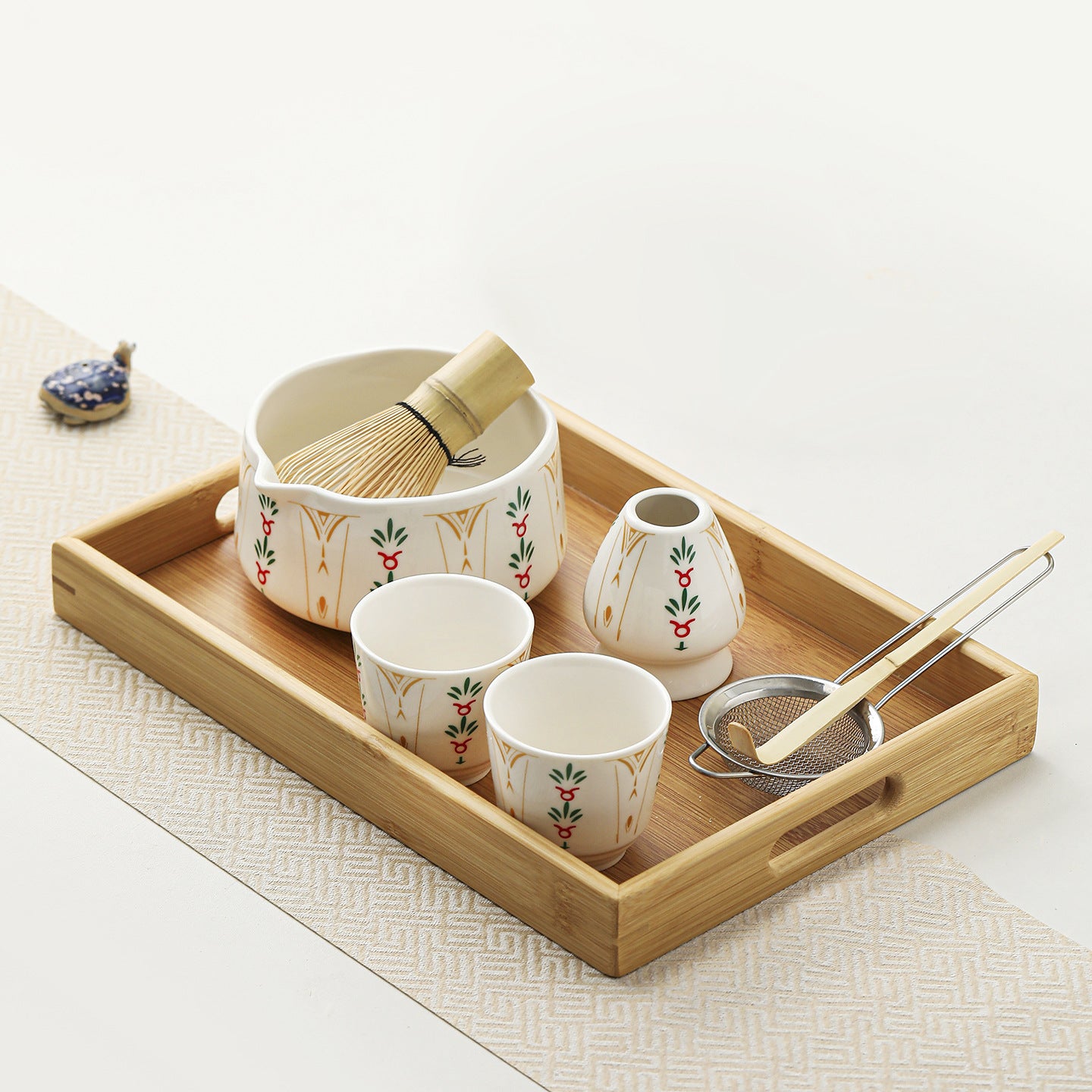 Artisanal Japanese Matcha Starter Kit - Handcrafted Ceramic Bowl & Whisk Holder Set