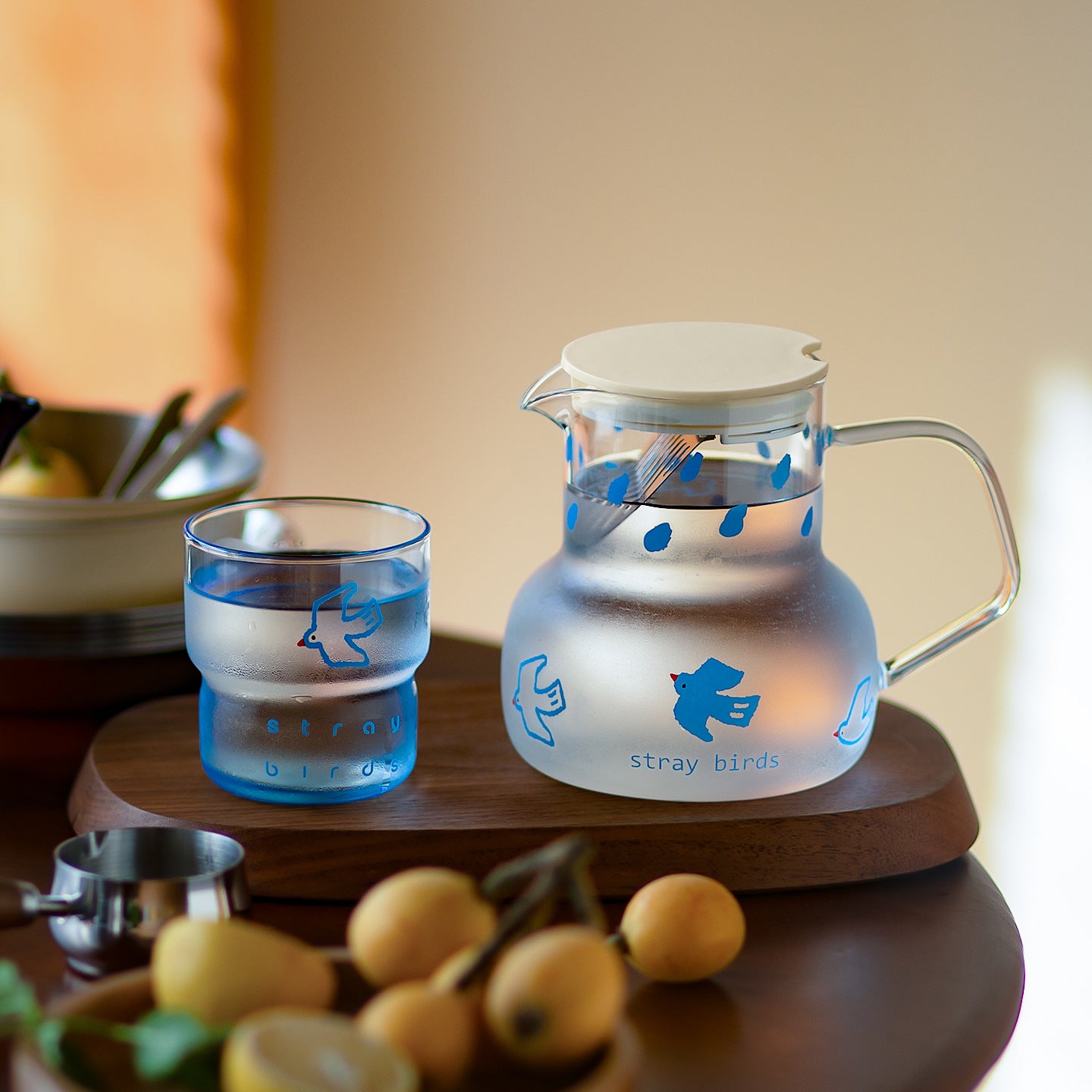 Flying Bird Series High-Borosilicate Glass Water Pitcher - Heat-Resistant Carafe Set