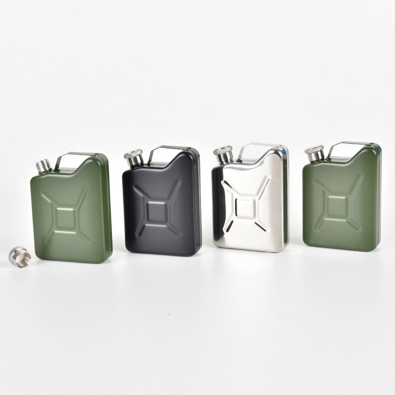 Portable 304 Stainless Steel 'Oil Drum' Hip Flask - 5oz/130ml Outdoor Canteen
