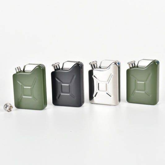 Portable 304 Stainless Steel 'Oil Drum' Hip Flask - 5oz/130ml Outdoor Canteen