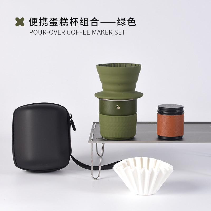 Portable Travel Pour-Over Coffee Set - Compact Outdoor Camping Kit