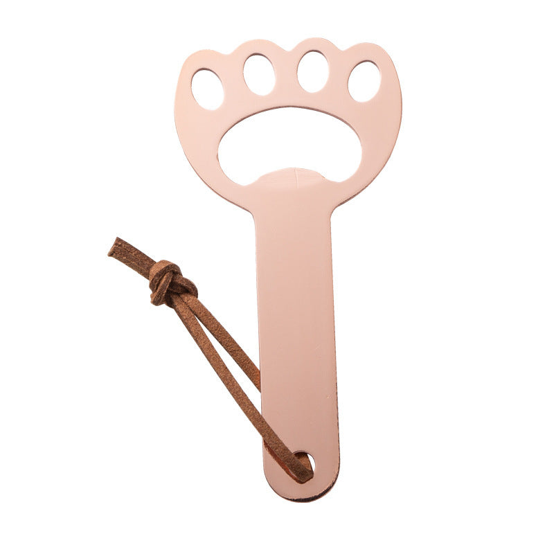 Creative Cat Paw Wooden Bottle Opener - Artisanal Acacia & Stainless Steel