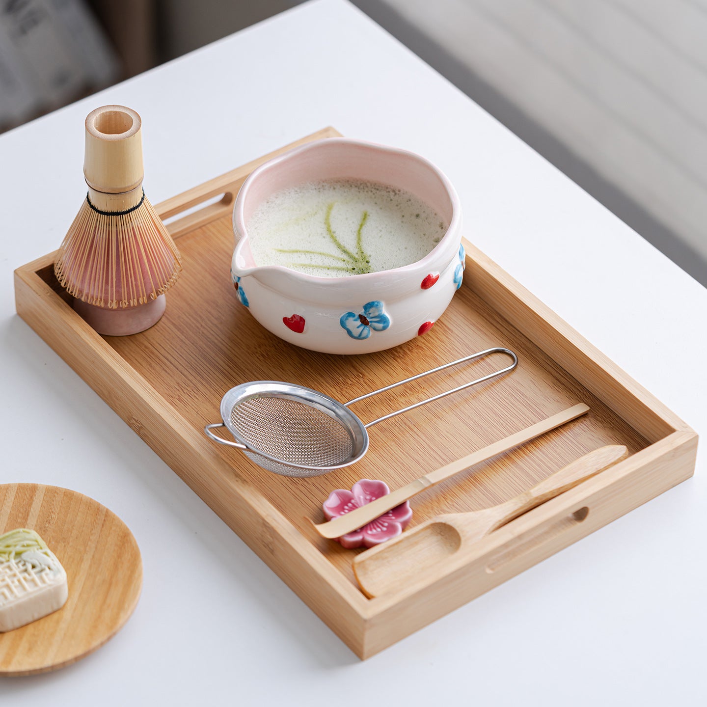 Artisanal Hand-Painted Butterfly Ceramic Matcha Starter Set - 7-Piece Professional Kit