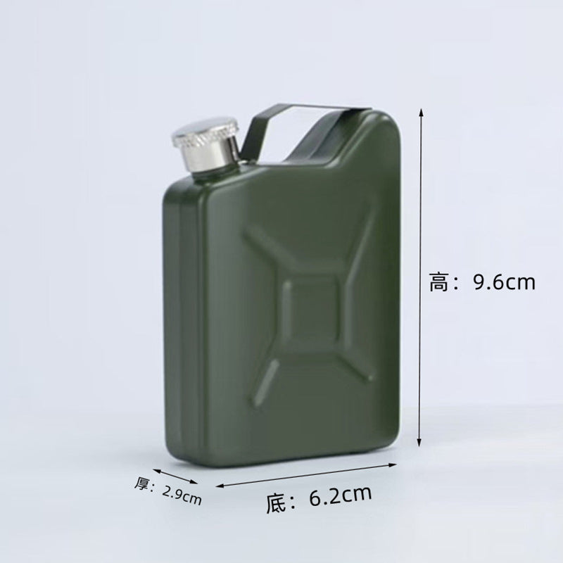 Portable 304 Stainless Steel 'Oil Drum' Hip Flask - 5oz/130ml Outdoor Canteen