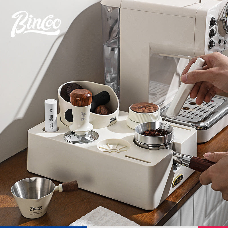 Bincoo Professional Espresso Tamper Station & Knock Box Organizer Set