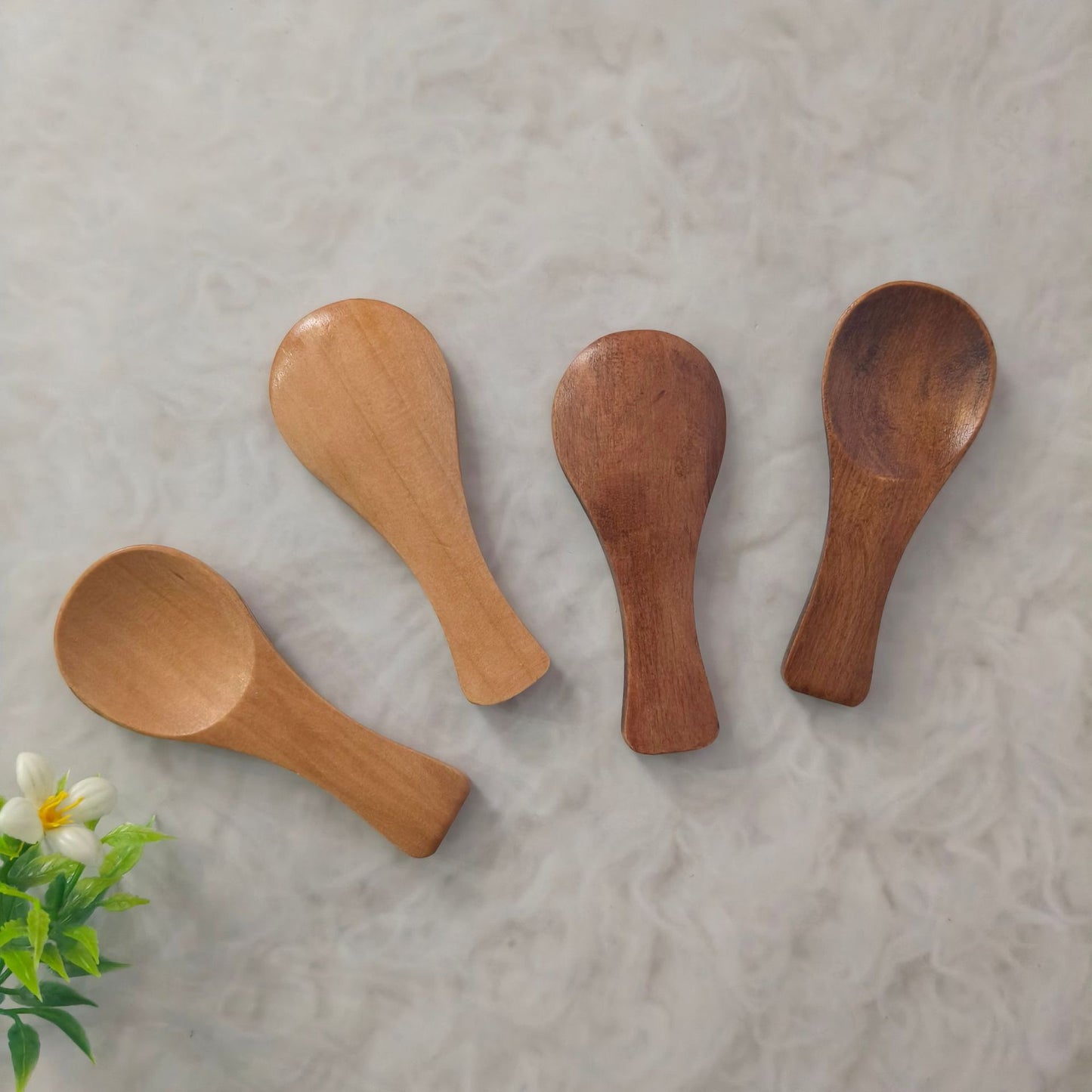 Artisanal Japanese Style Mini Wooden Spoon - Handcrafted Condiment & Powder Scoop