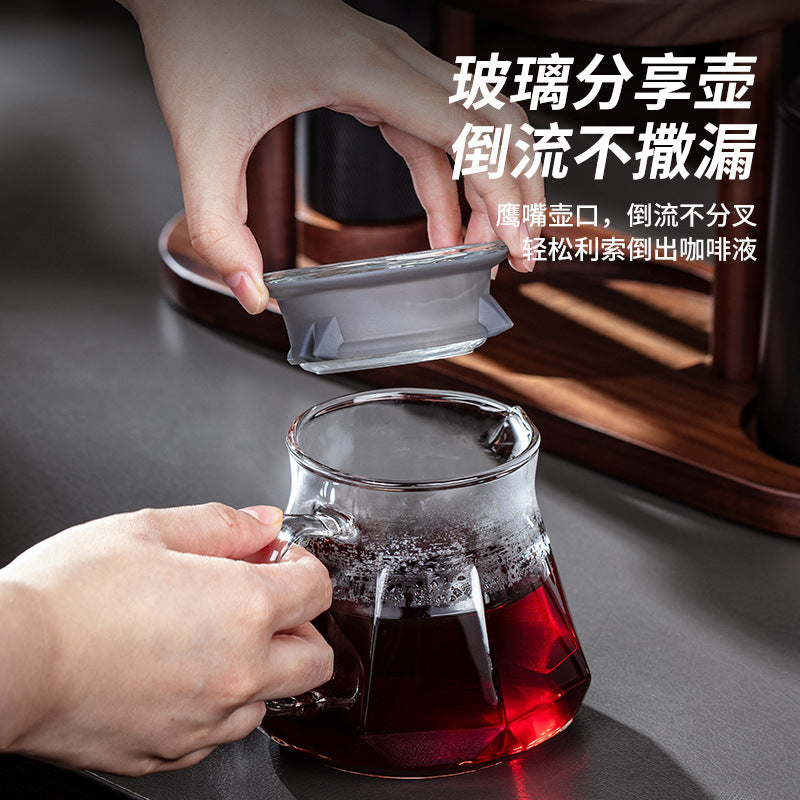 Artisanal Solid Wood & Glass Pour-Over Coffee Station Set - Professional Master Kit