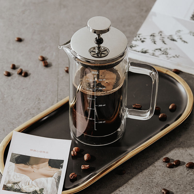 Insulated Double-Walled French Press Coffee Maker - 350ml/600ml/1000ml