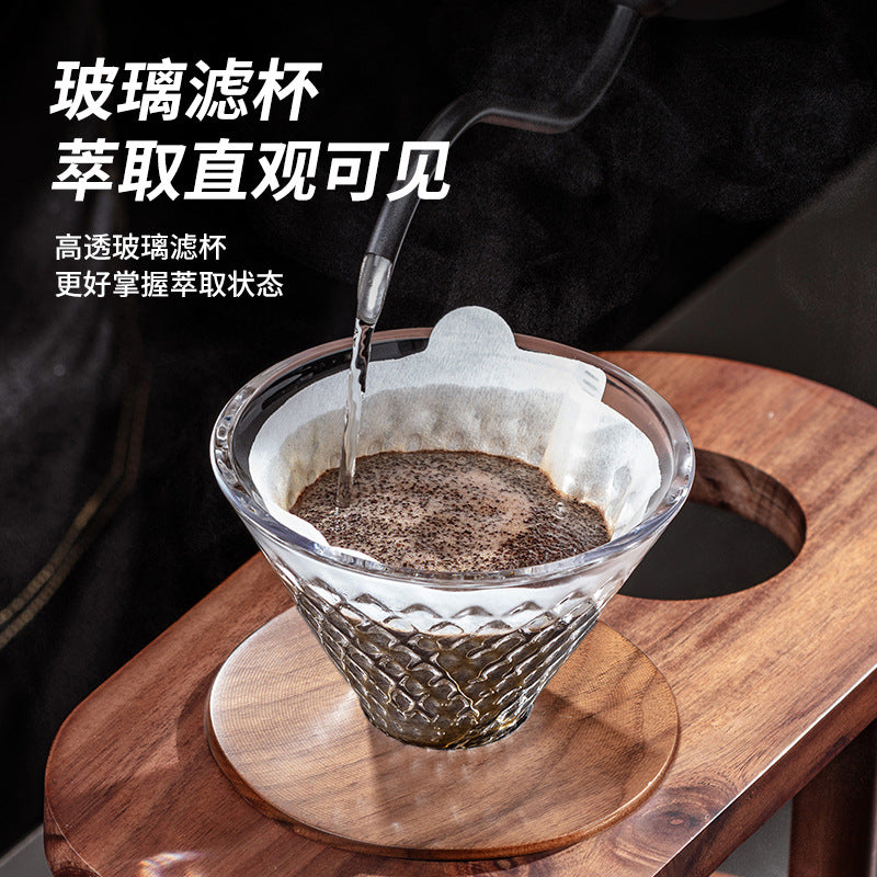 Artisanal Solid Wood & Glass Pour-Over Coffee Station Set - Professional Master Kit