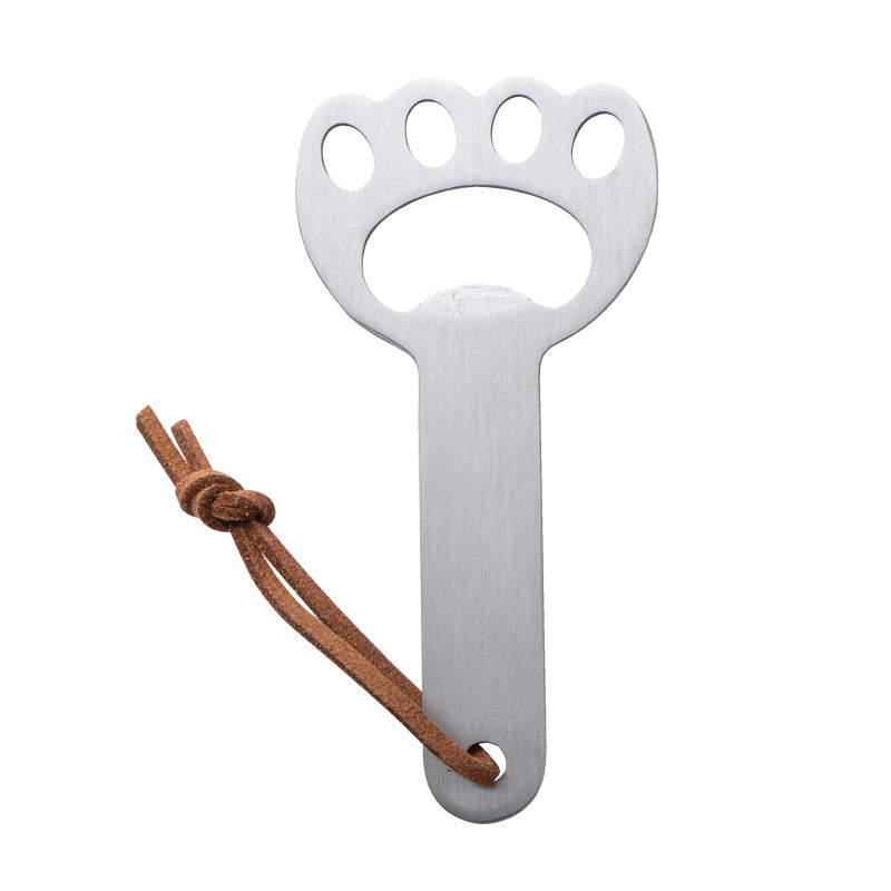 Creative Cat Paw Wooden Bottle Opener - Artisanal Acacia & Stainless Steel