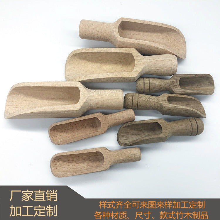 Artisanal Beech Wood Tea & Bath Salt Scoop - Handcrafted Wooden Shovel