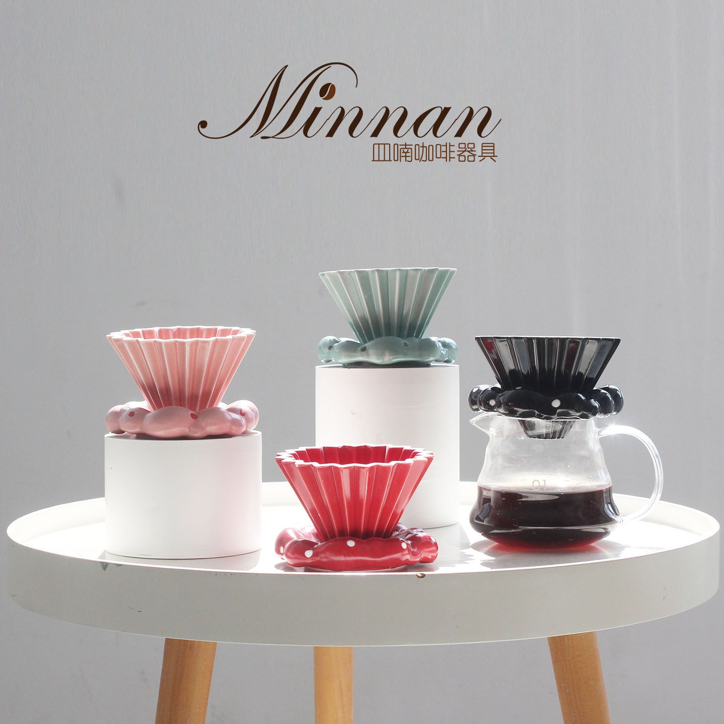 Artisanal 'Donut' & 'Cloud' Ceramic Coffee Dripper Stand Holder - Universal V60 Base