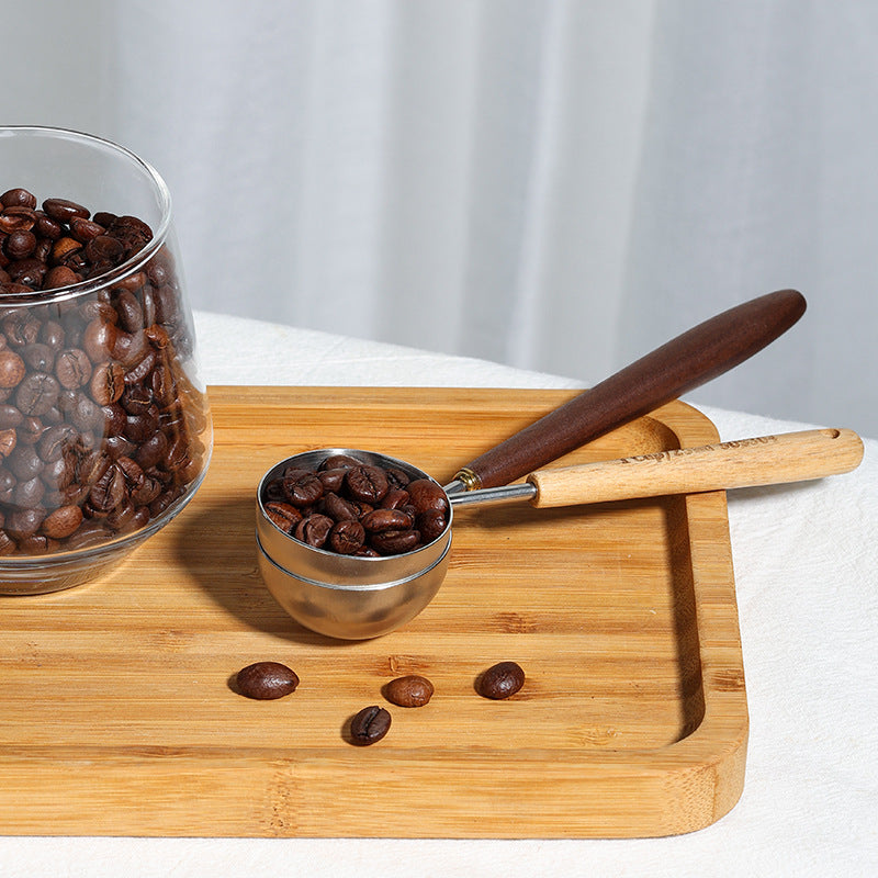Artisanal 304 Stainless Steel Coffee Measuring Spoon with Walnut Handle