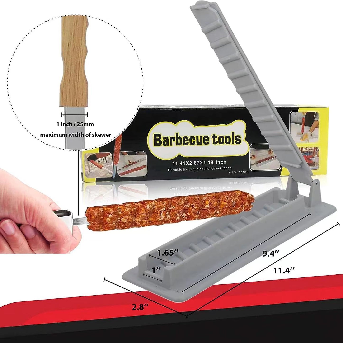Professional Skewers Kebab Maker Grill Tool - BBQ Meat Stringer