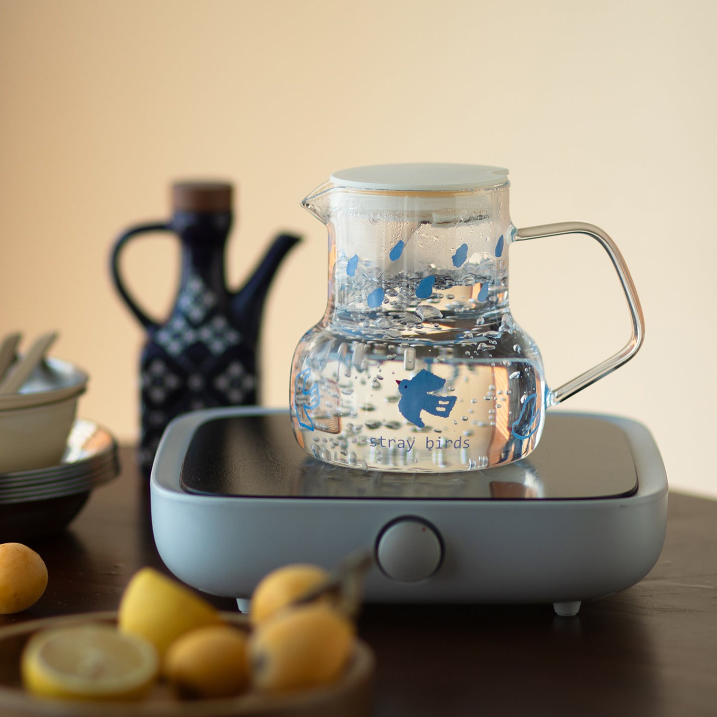 Flying Bird Series High-Borosilicate Glass Water Pitcher - Heat-Resistant Carafe Set