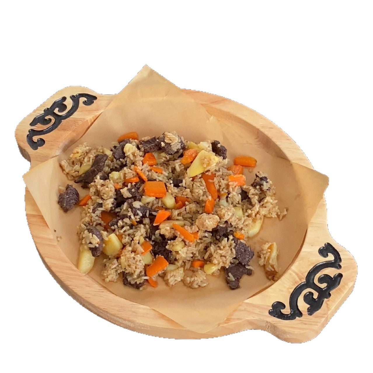 Artisanal Dual-Handled Wooden Serving Tray - Rustic Zen Platter