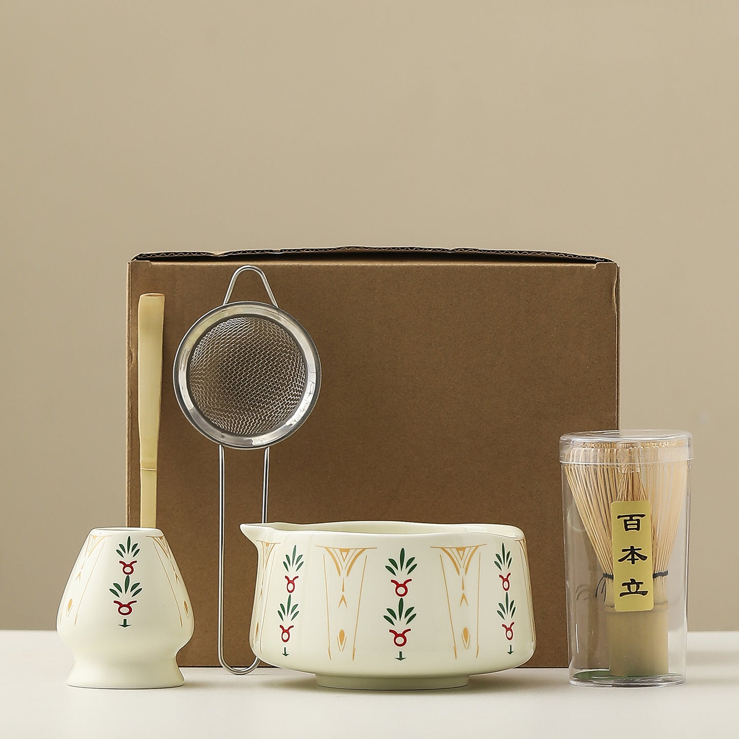 Artisanal Japanese Matcha Starter Kit - Handcrafted Ceramic Bowl & Whisk Holder Set