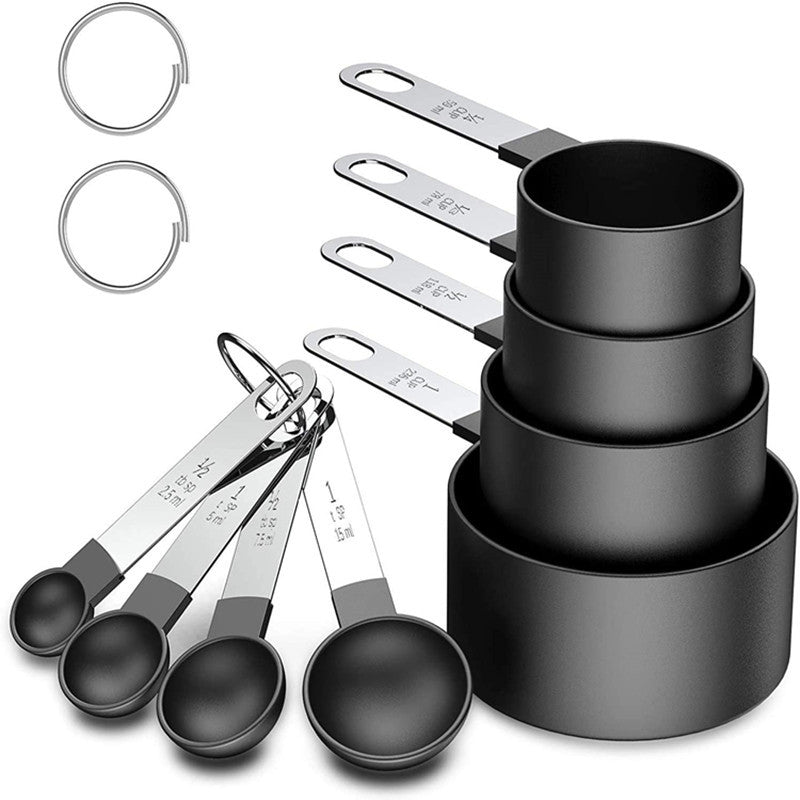 8-Piece Measuring Cup & Spoon Set with Stainless Steel Handles - Professional Baking Kit
