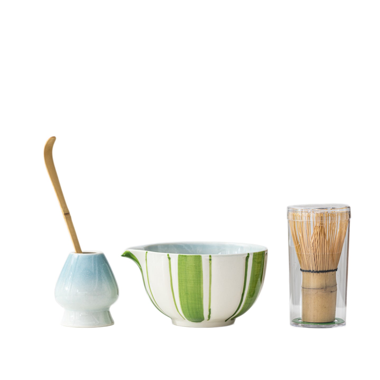 Traditional Japanese Ceramic Matcha Set with Pouring Spout - 4-Piece Professional Starter Kit