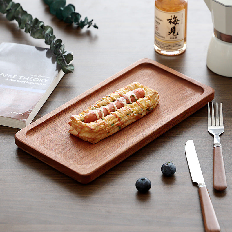 Artisanal Ebony Wood Steak Platter & Serving Tray Set - Japanese Minimalist Board