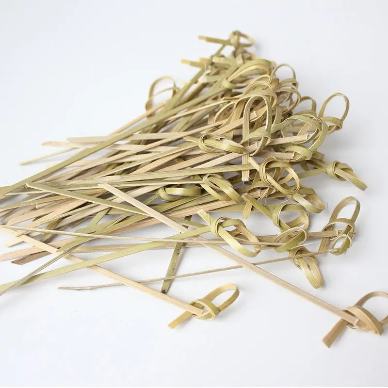 Premium Bamboo Flower Knot Skewers - Elegant Cocktail & Fruit Picks Culinary Supply Co.