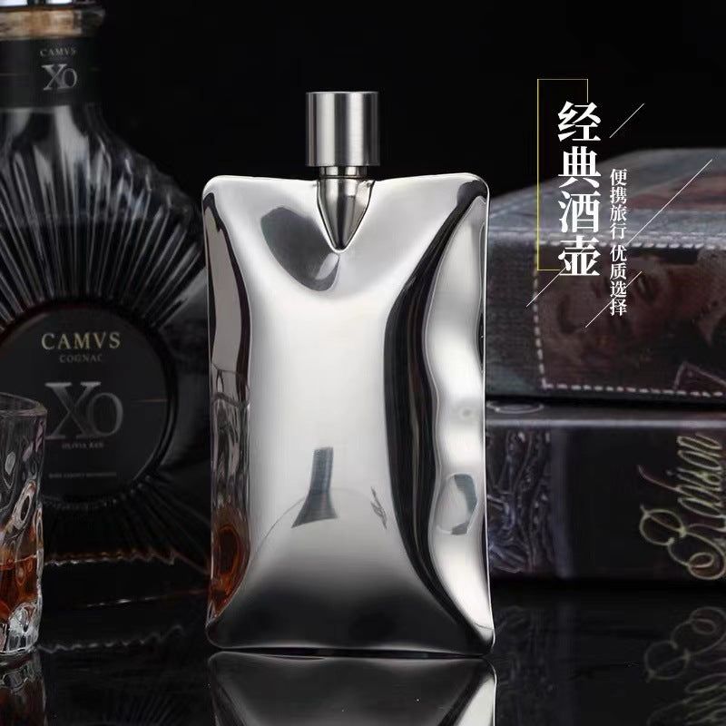 Artisanal Wave 304 Stainless Steel Hip Flask - 6oz Designer Canteen