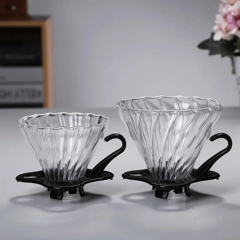 Premium Glass Coffee Dripper - Heat-Resistant V60 Pour Over Coffee Filter