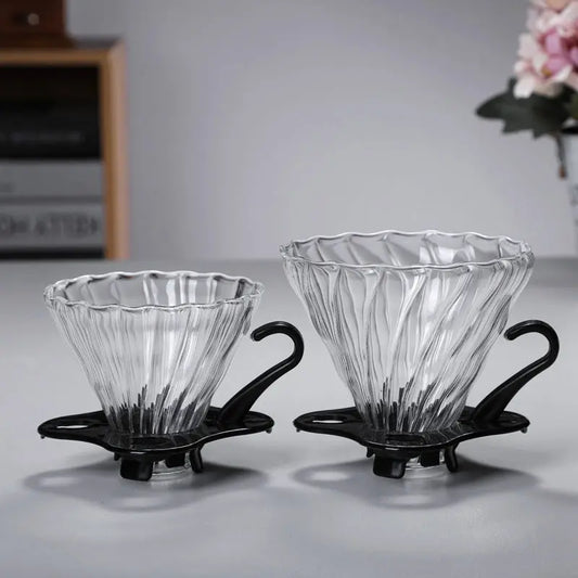 Premium Glass Coffee Dripper - Heat-Resistant V60 Pour Over Coffee Filter