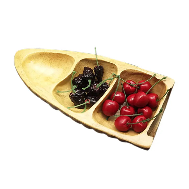 Luxury Retro Bamboo Root Fruit Plate - Handcrafted Vintage Table Centerpiece Traditional Craftsman