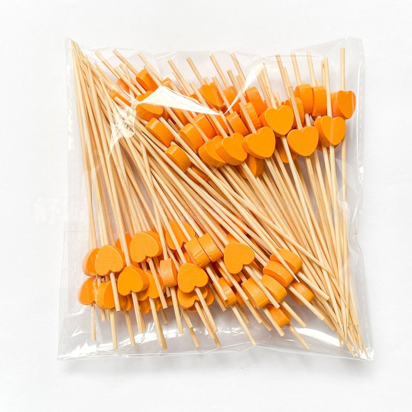 Heart Shaped Bamboo Picks - Romantic Wedding & Event Party Skewers (100 Count)